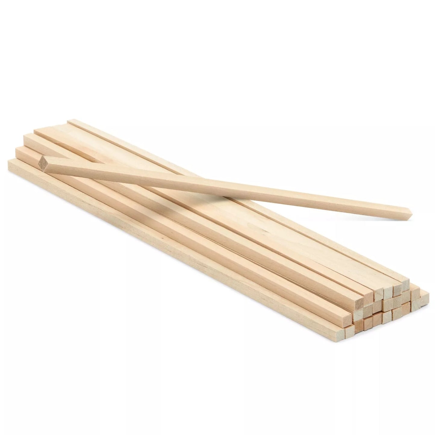 25-Pack Square Dowel Rods Unfinished Wood Sticks