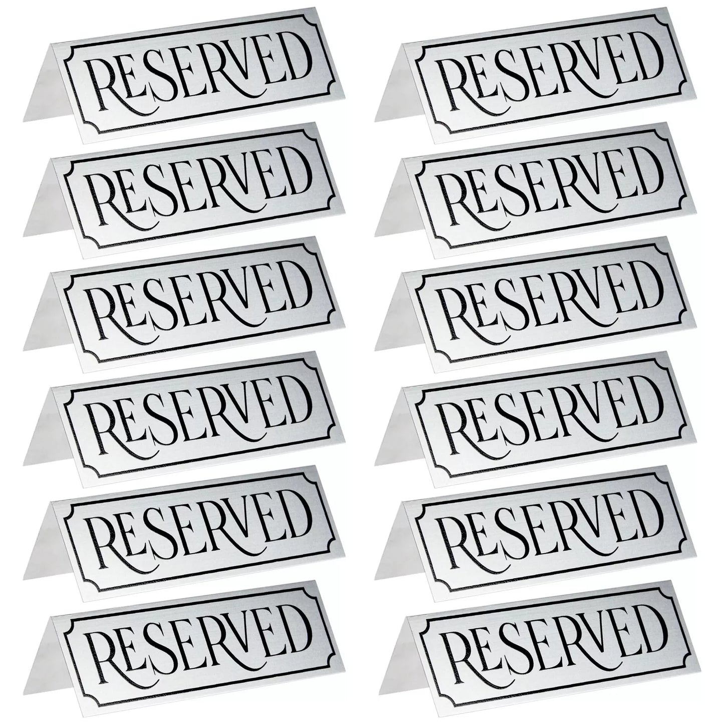 12-Pack Small Reserved Seating Signs for Restaurant and Celebrations, 4.7x1.5 In