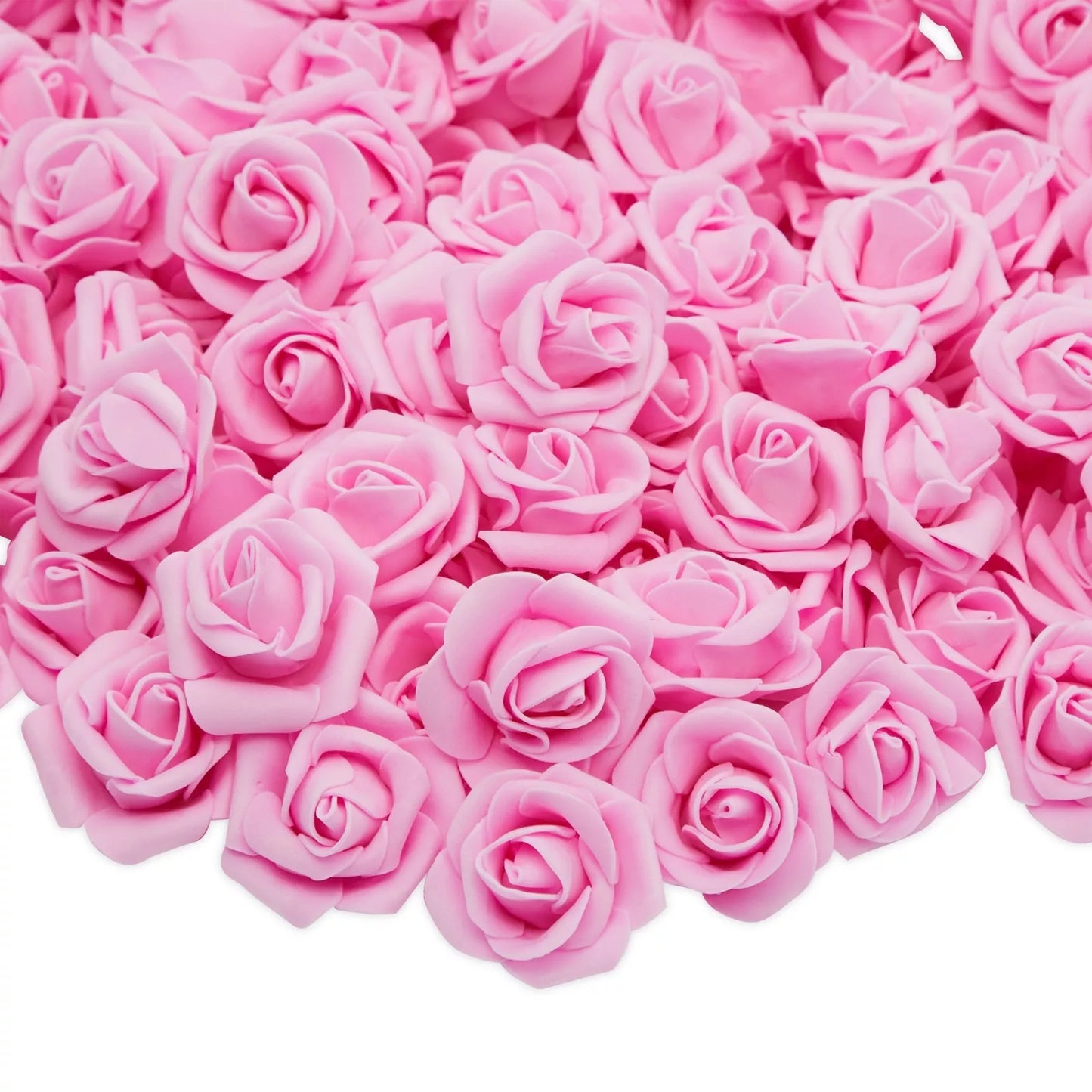 200-Pack Hot Pink Artificial Rose Heads, 2 Inch