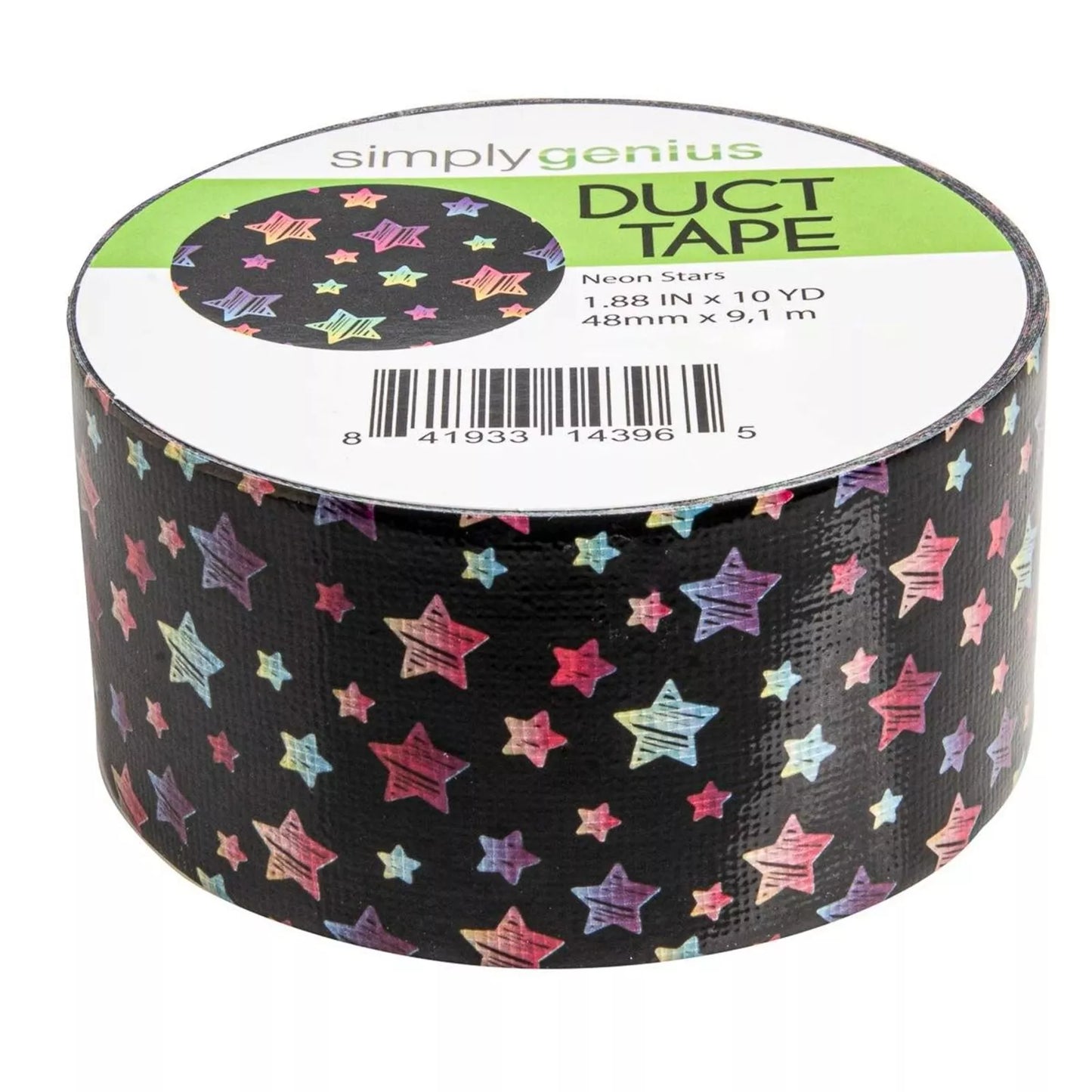 Pattern Duct Tape, Heavy Duty, Neon Stars