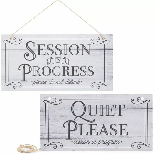 2-Pack Hanging Door Signs for Therapist