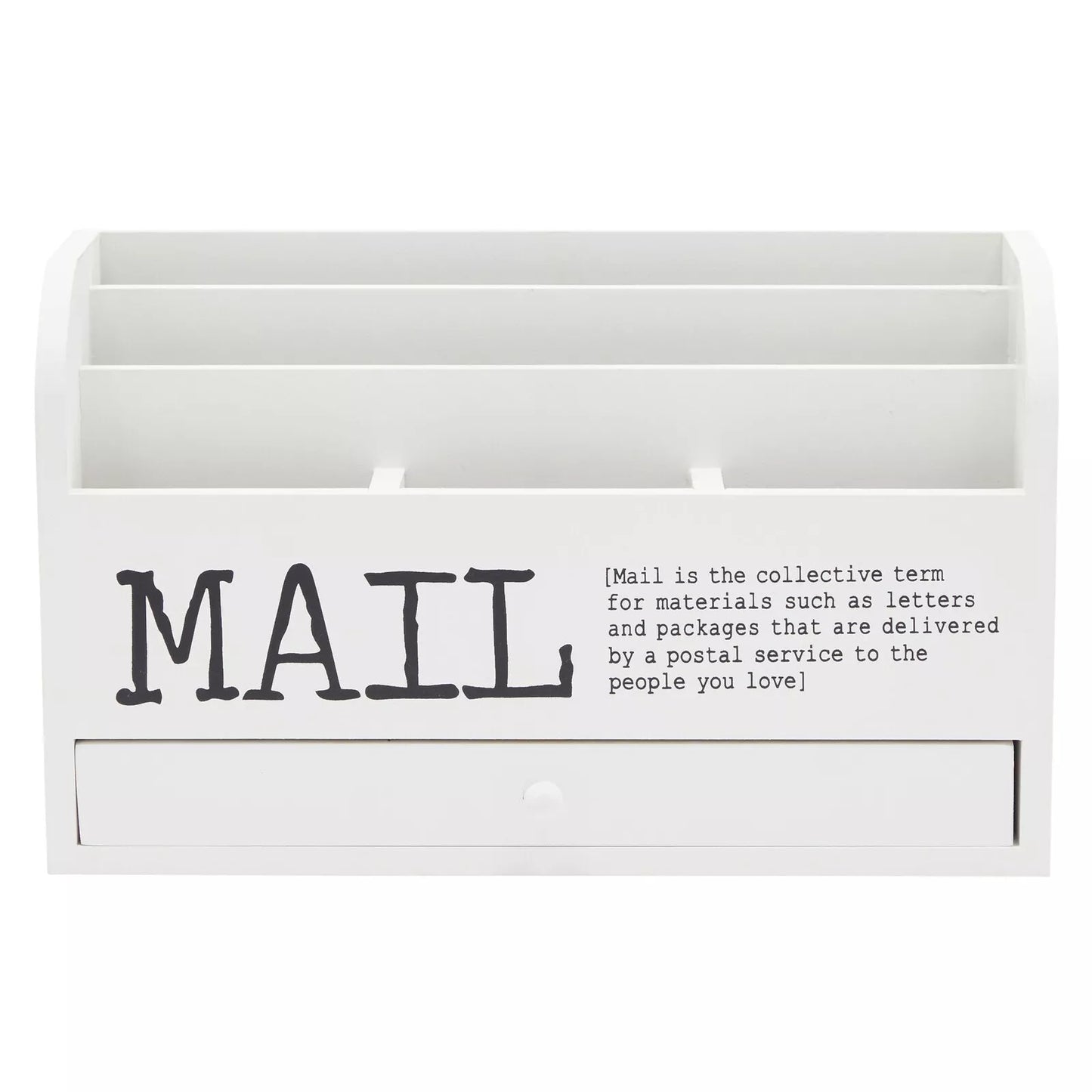 3-Tier Wooden Mail Desk Organizer Sorter