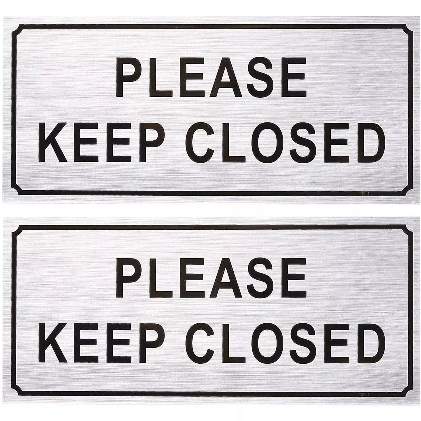 2-Pack Please Keep Closed Gate Signs - 7.87 x 3.6 Inches, for Business and Home