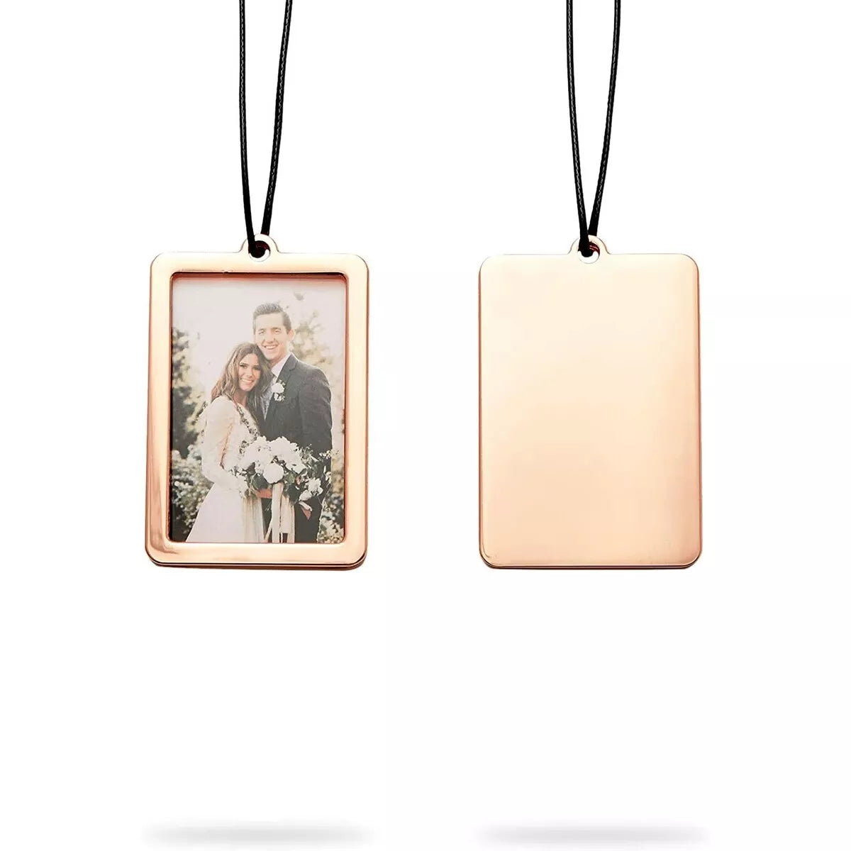 2-Pack Rose Gold Rearview Mirror Picture Frames