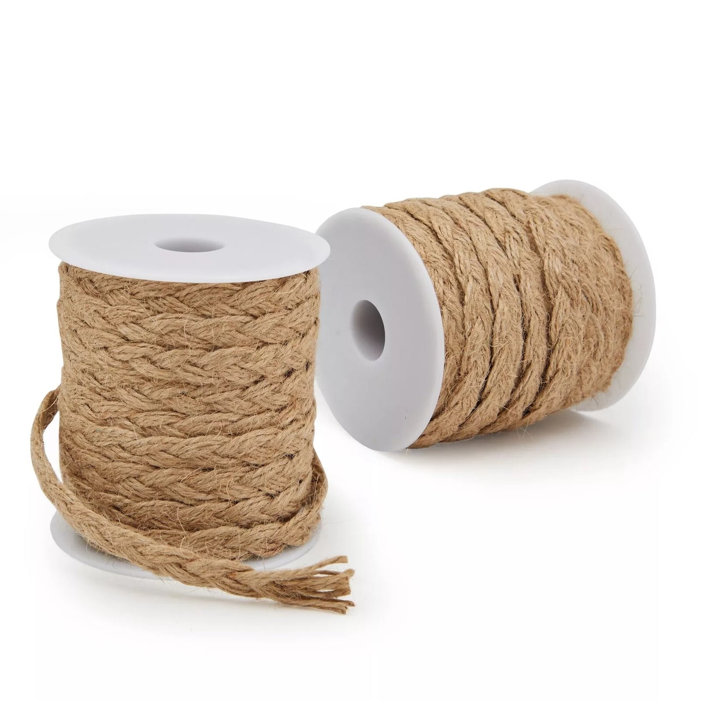 2-Pack 26ft Natural Jute Rope Thick Braided Twine String