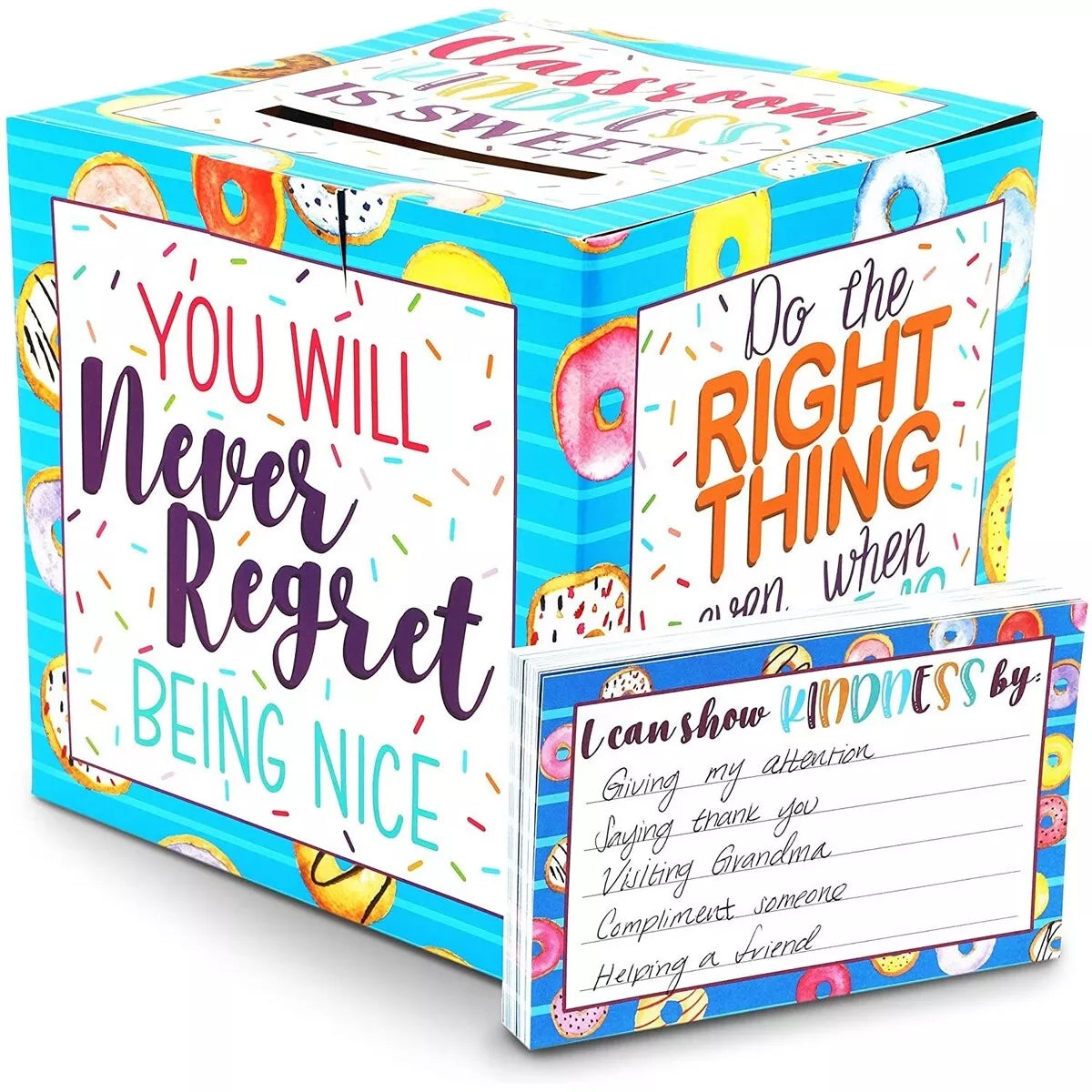 Classroom Kindness Cards and Ballot Box - 8 x 8 in, 51 Pieces