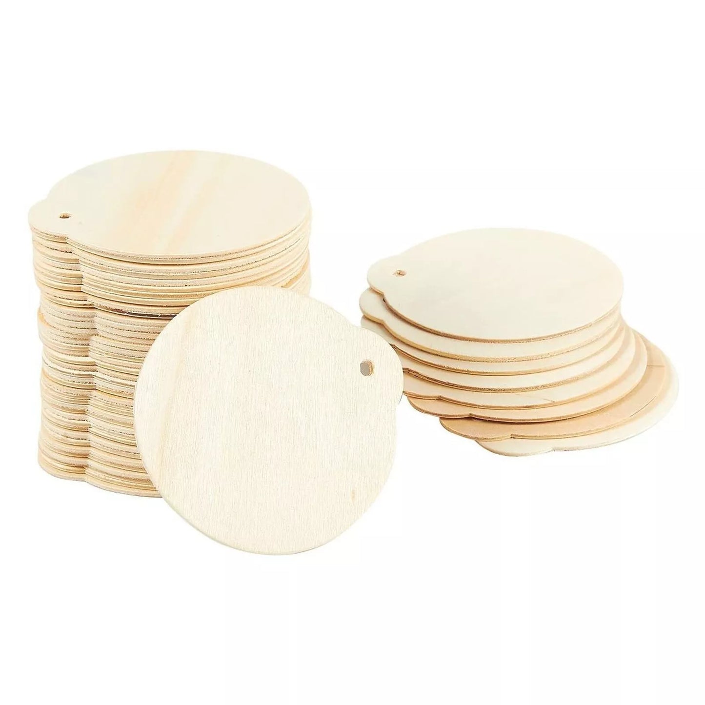 48-Pack DIY Wooden Disk Christmas Tree Decorations