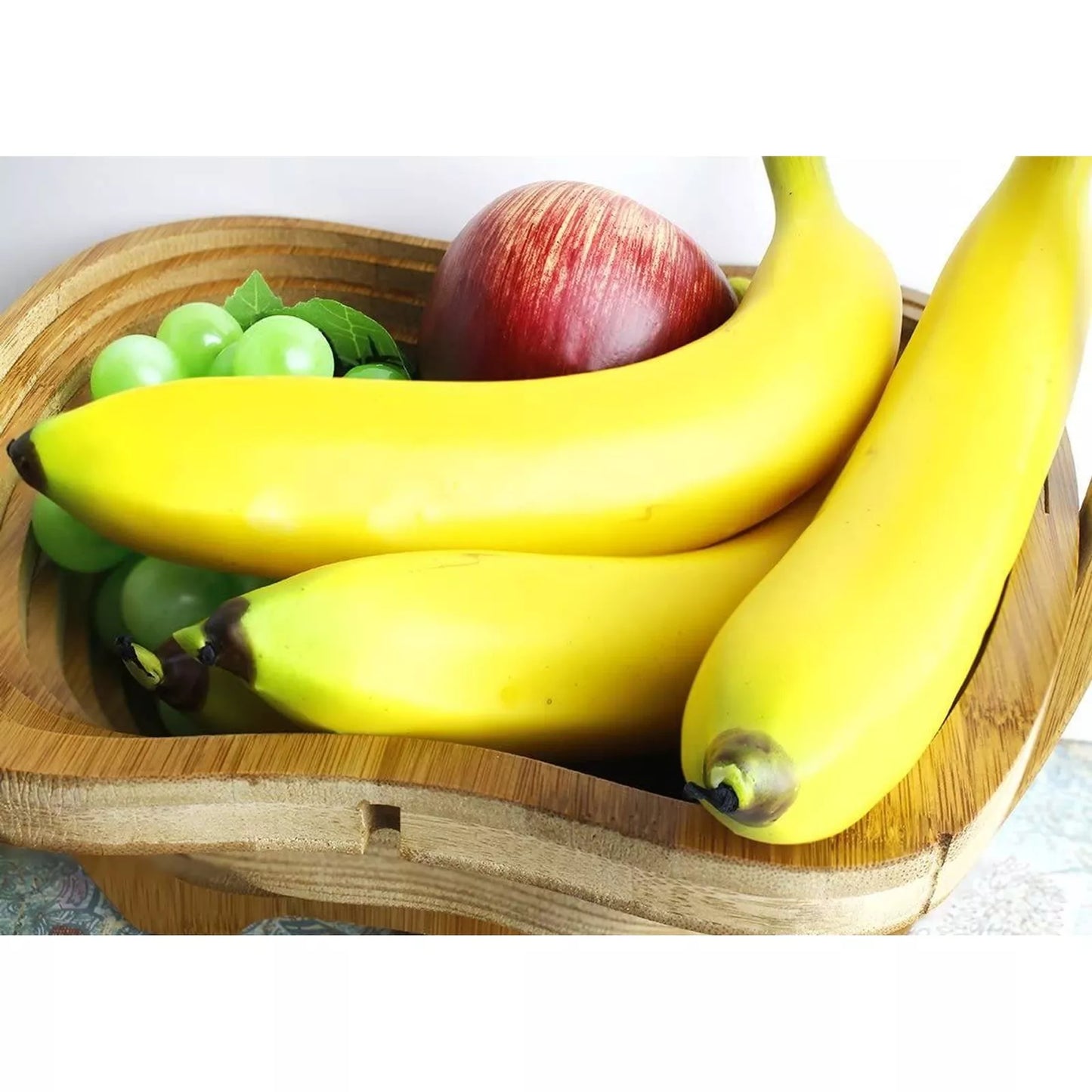 Set of 6 Artificial Fake Bananas, Lifelike Decorative Fruit