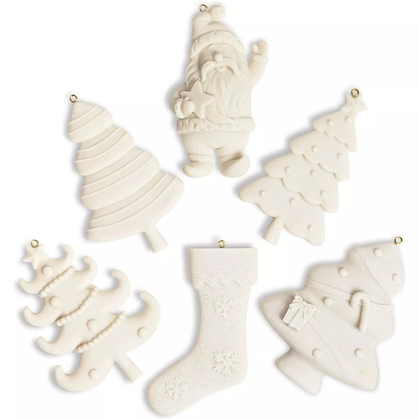 26-Piece Christmas Set for Kids Paintable Ceramic Ornaments