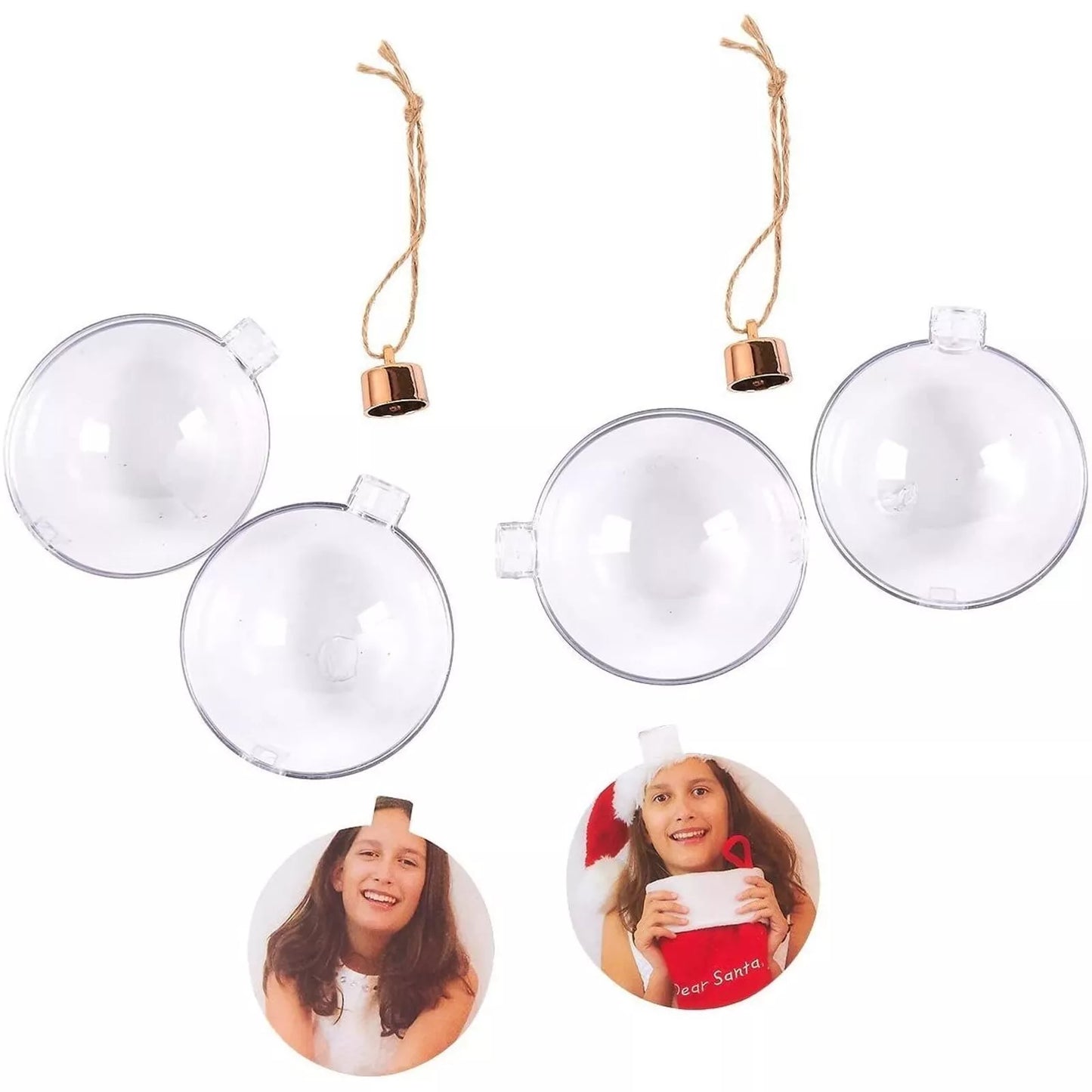 4-Pack 2.7-Inch Photo Ornaments Balls for Christmas Tree