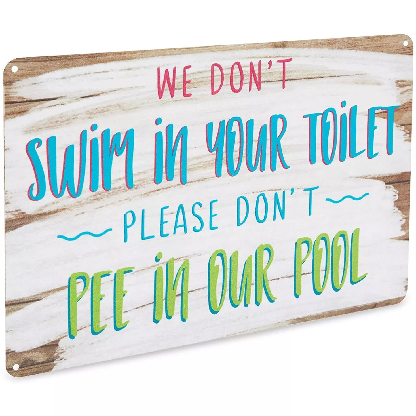 2-Pack Kids Pool Rules Sign Plaques 12x8-Inch Funny Decor