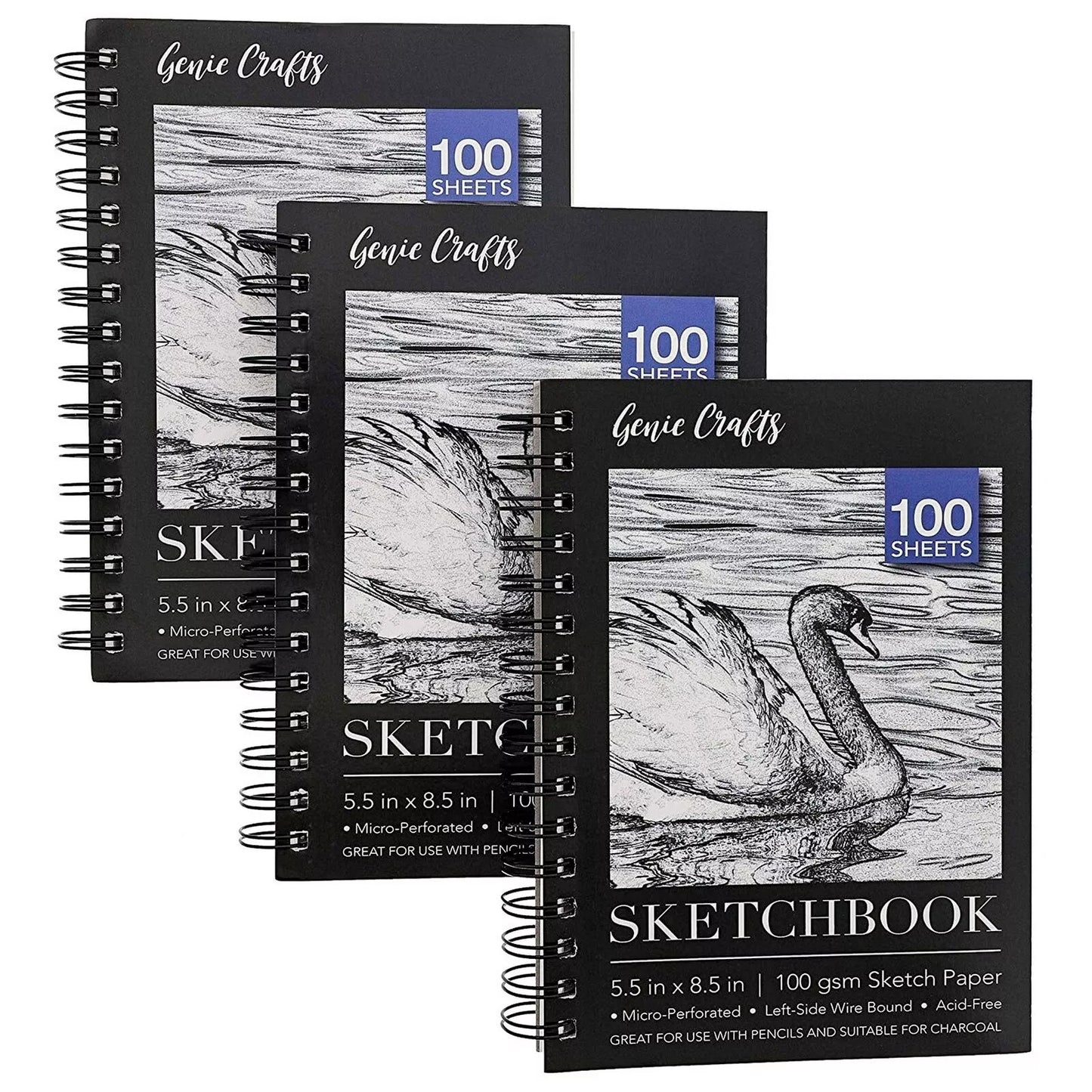 3-Pack Art Sketchbook Spiral Bound