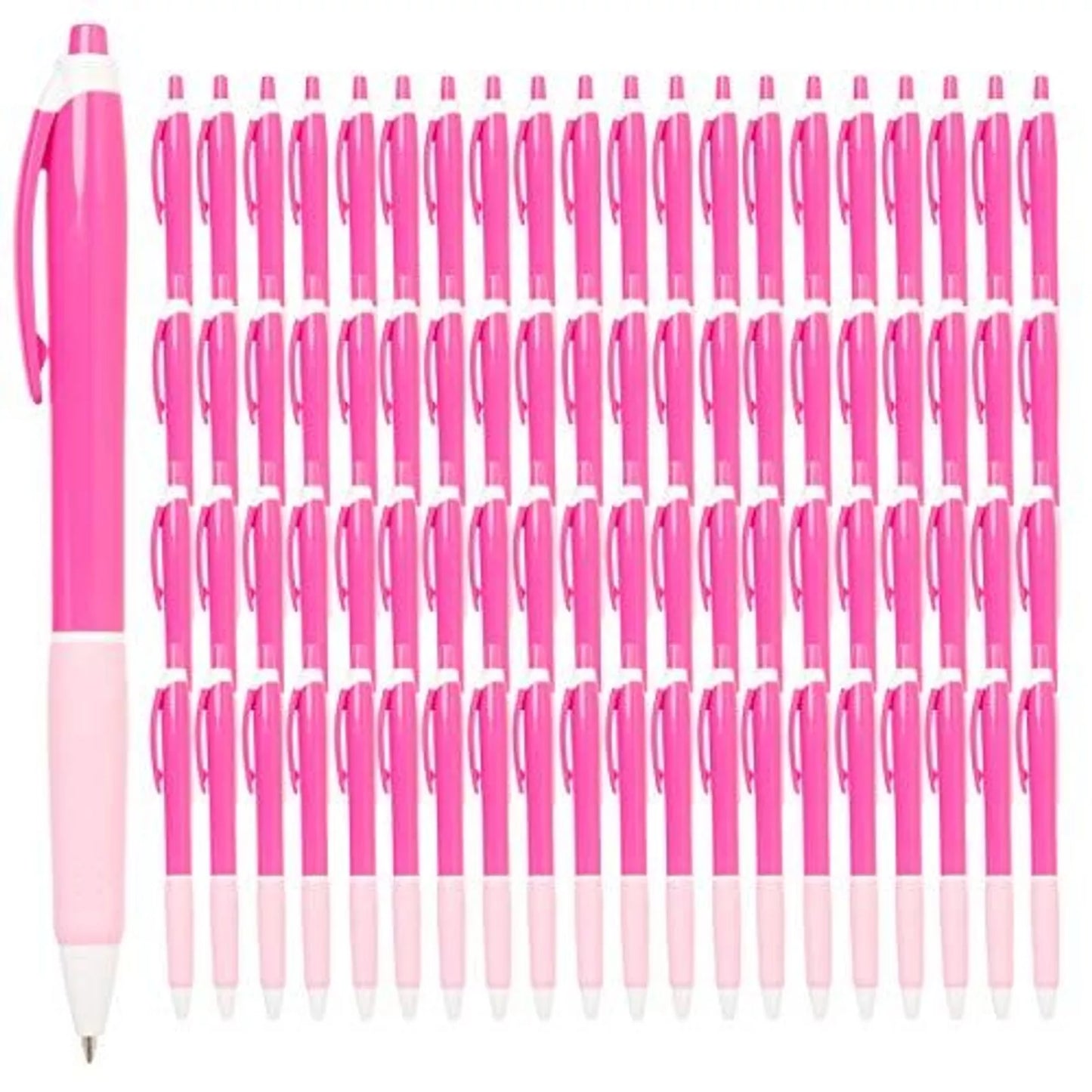 Simply Genius 100 Pack Office Pens,Ballpoint Pens in Black Ink(Pink, 100pcs)