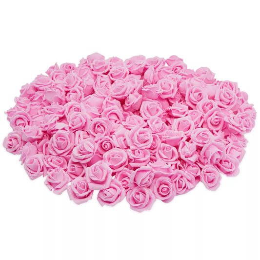 200-Pack Hot Pink Artificial Rose Heads, 2 Inch