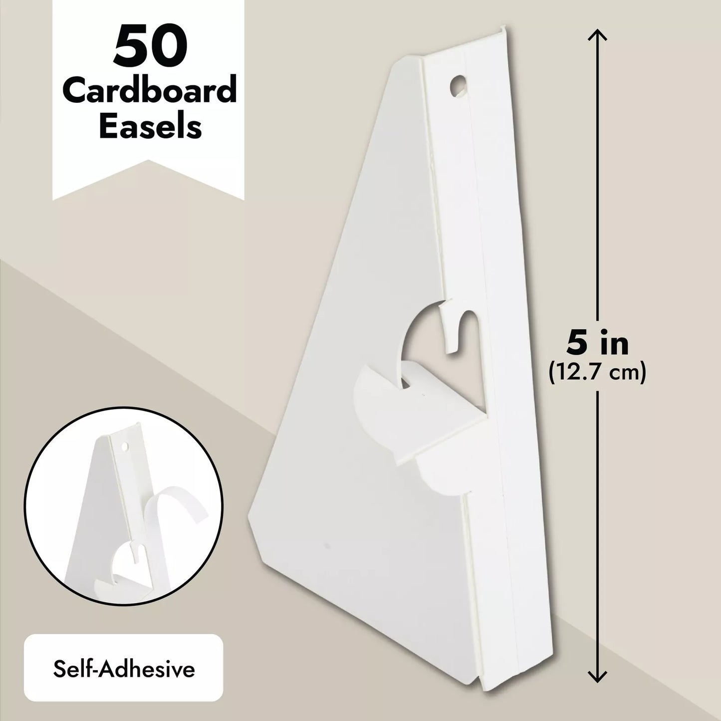 50-Pack Cardboard Easel Backs Self-Stick Stands