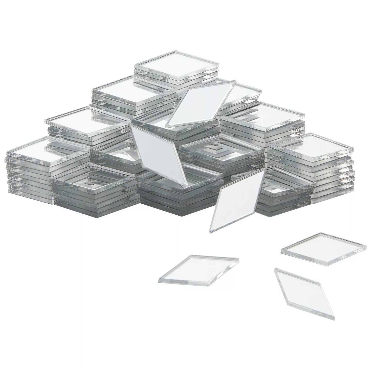 150-Piece Adhesive Mini Diamond Shaped Glass Mirror Mosaic Tiles