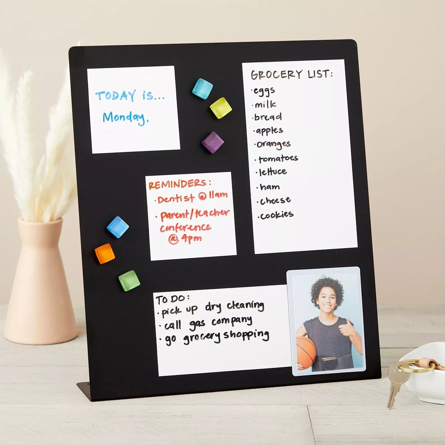 Large Black Magnetic Bulletin Board