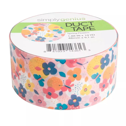 Single Roll Colored Spring Flowers Patterned Duct Tape