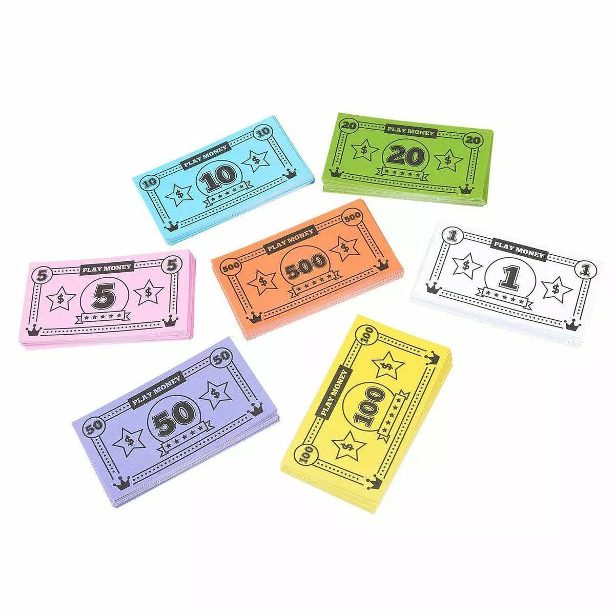 Play Money for Kids, 455 Bills Board Game Money Replacement Pretend Dollar Bills