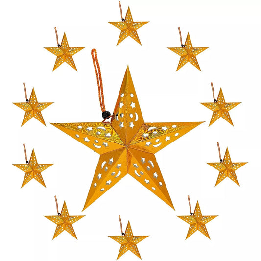 10-Pack Christmas Tree Star Lantern Ornaments