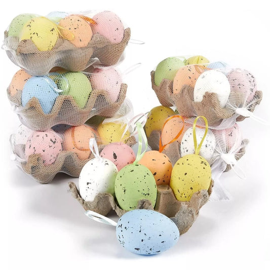 36-Pack Easter Metallic Gold Foam Egg Ornaments