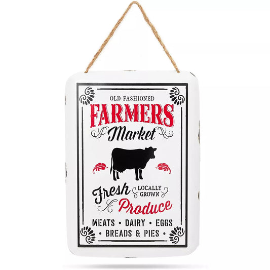 Farmer’s Market Metal Vintage Sign 11x8-Inch