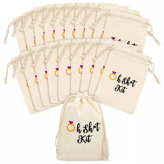 20-Pack Drawstring Hangover Kit Bags - 4x6 Inches