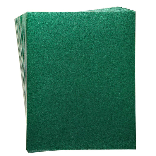 30 Sheets Glitter Green Cardstock, 8.5x11 Inch