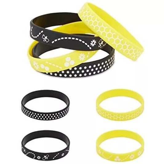 Silicone Bracelets for Bee Party Favors (2 Colors, 36 Pack)