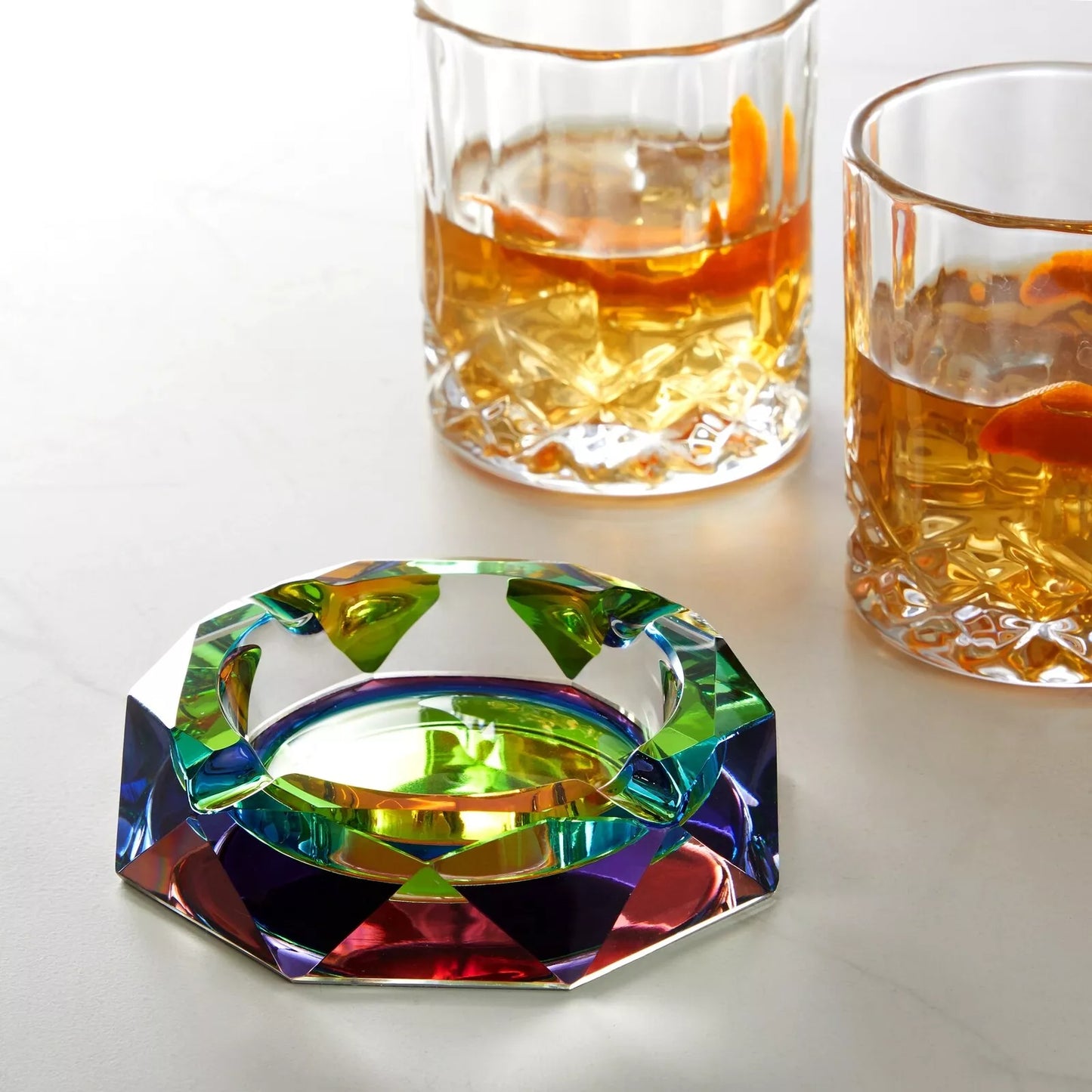 5-Inch Large Rainbow Crystal Ashtray