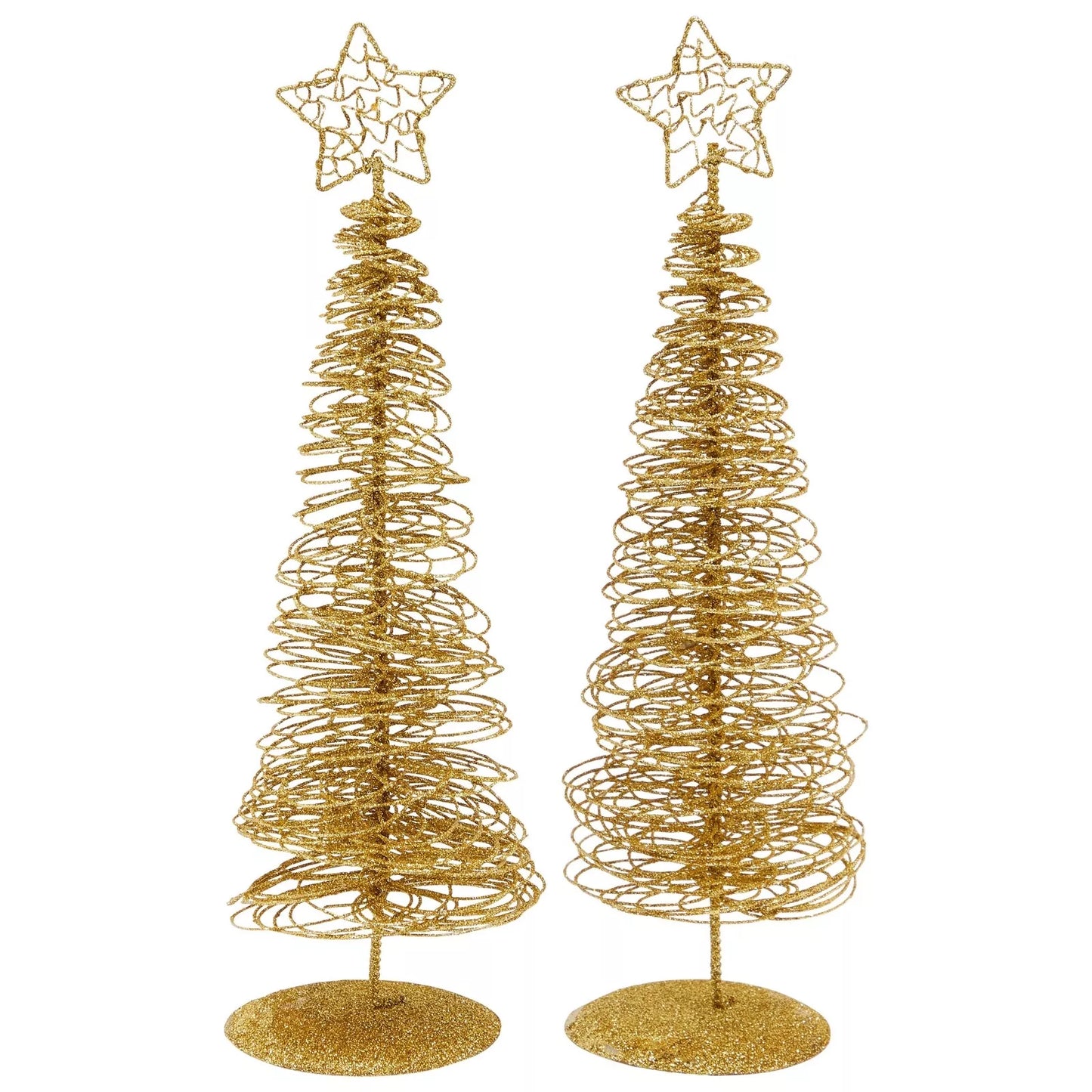 2-Pack Small Gold Christmas Trees