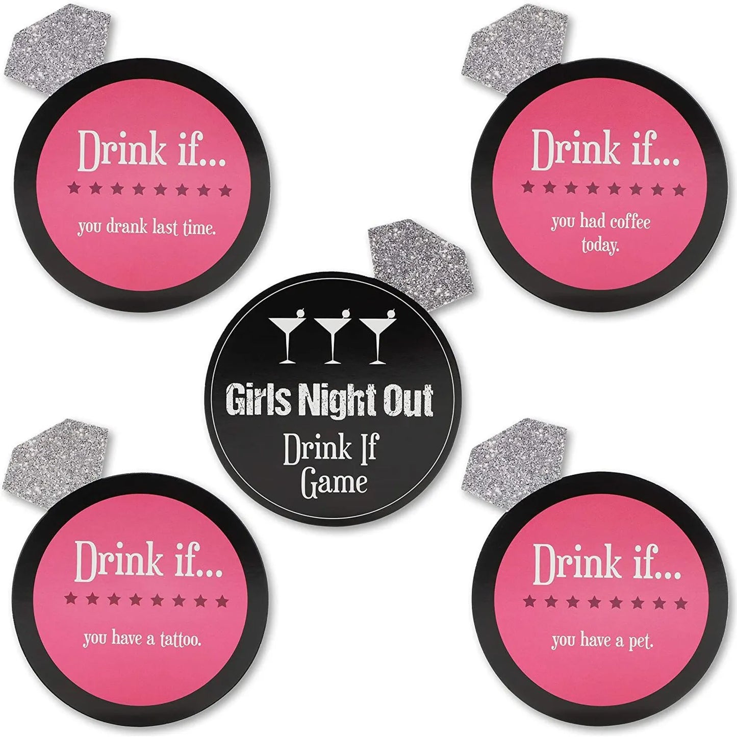 30 Pcs Black Pink Drink If Card Game - Bridal Shower and Bachelorette Party