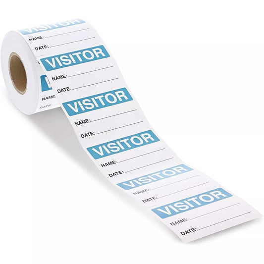 500-Count Visitor Name Label Stickers - Roll for School, Hospital, Museum, Business