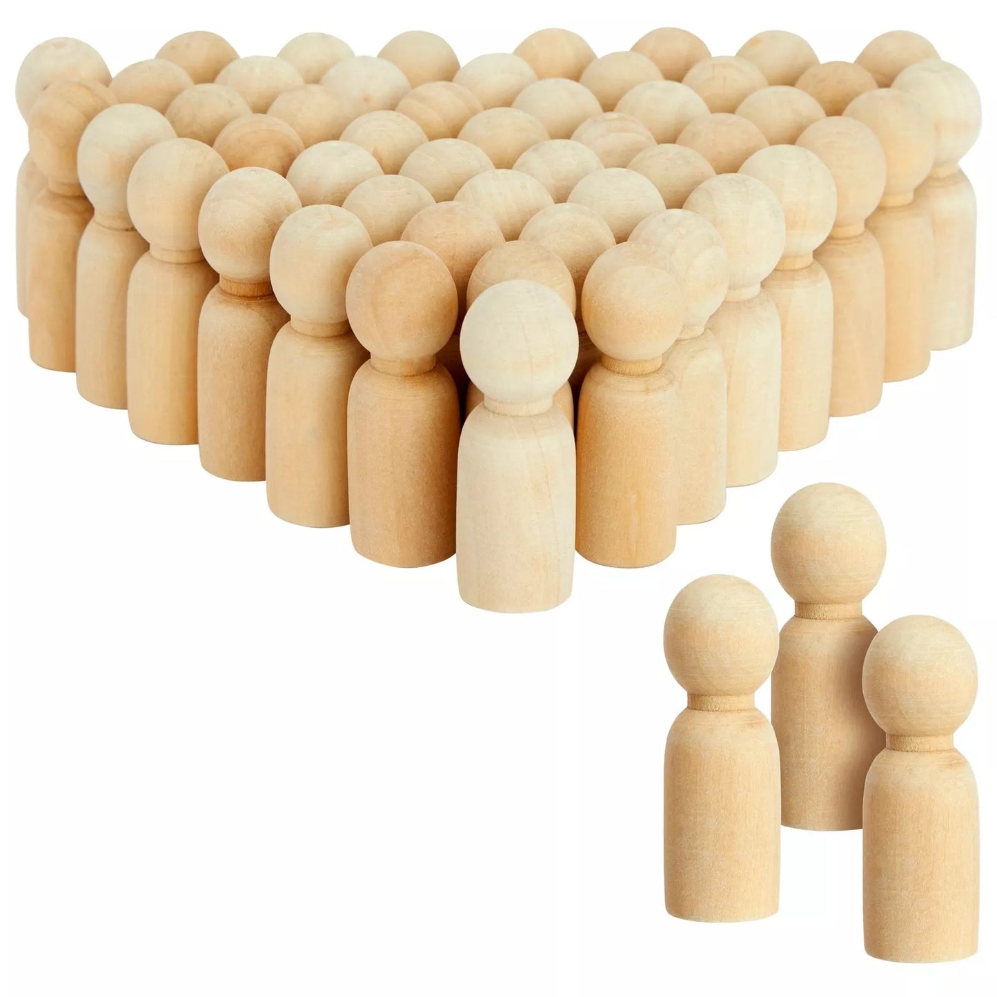 50-Pack Unfinished Wood Figurines