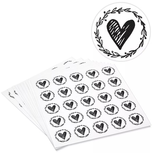 250 Heart Stickers - 1.25 in, Clear Save the Date Labels for Greeting Cards