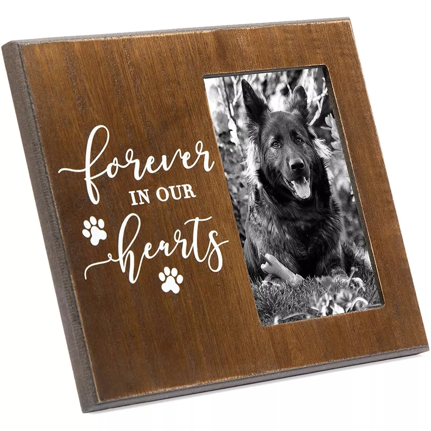 Wooden Pet Memorial Picture Frame Brown 9.5x7.9-Inch