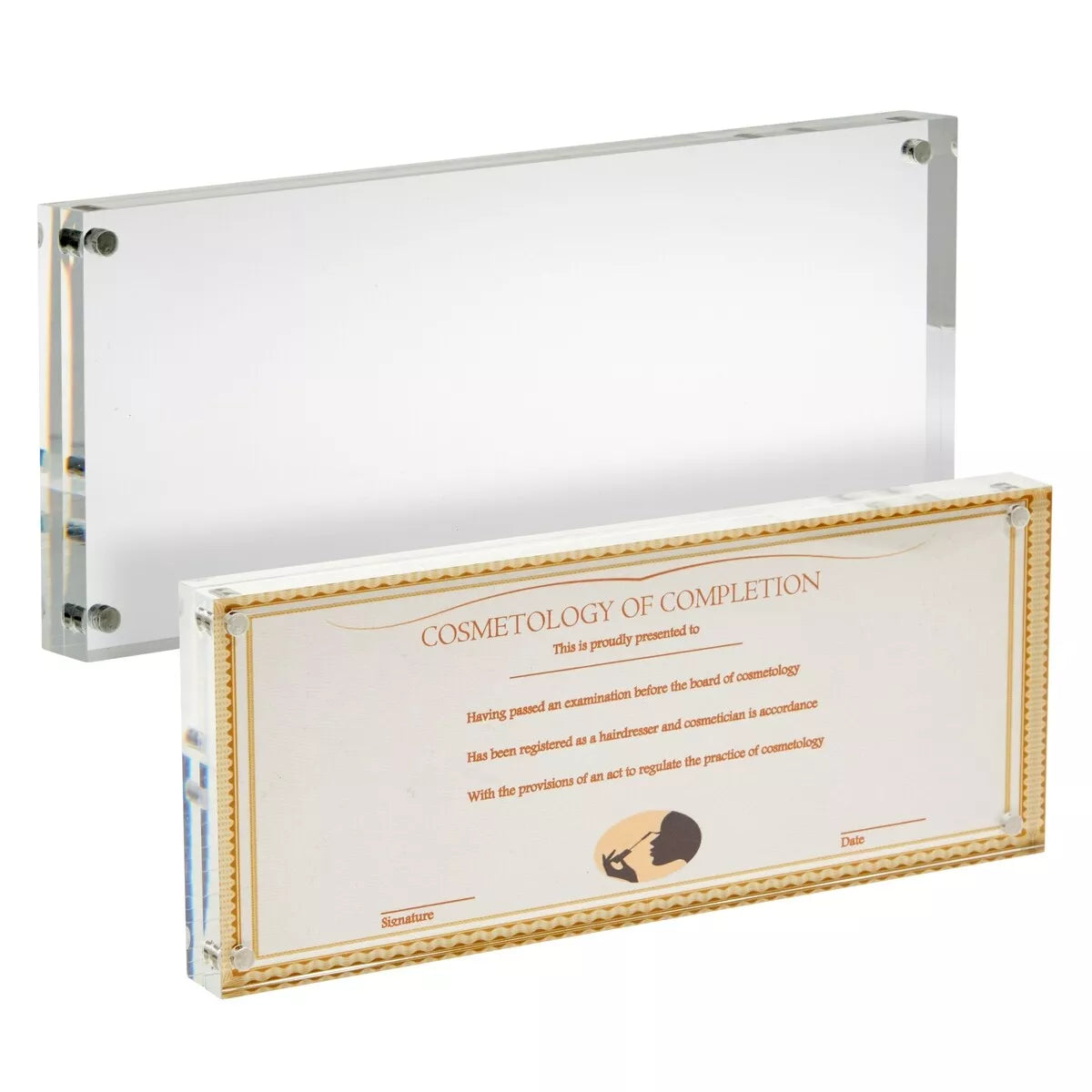 4x10-Inch Acrylic Tabletop Certificate Frame