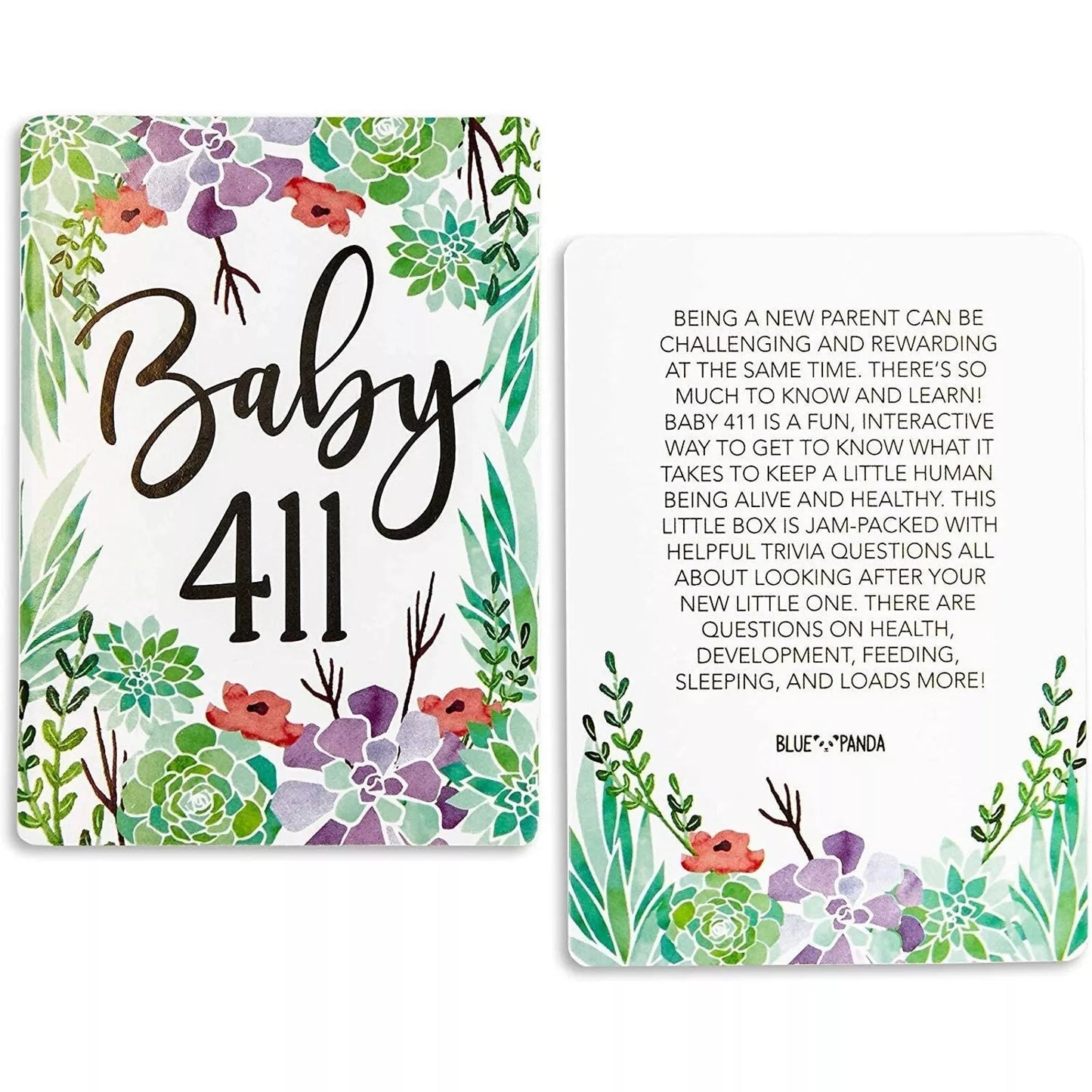 100 Floral Baby Shower Trivia Cards, Double-Sided