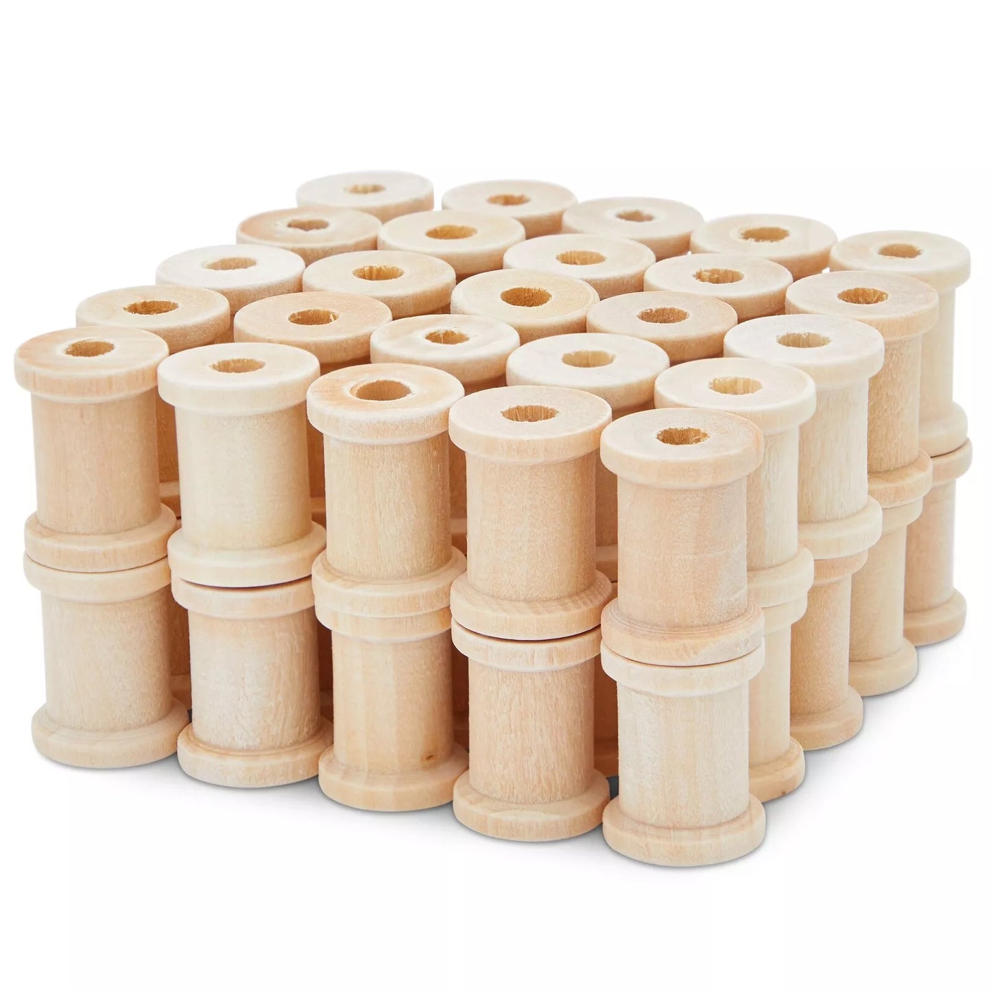 50-Pack Empty Wooden Thread Spools