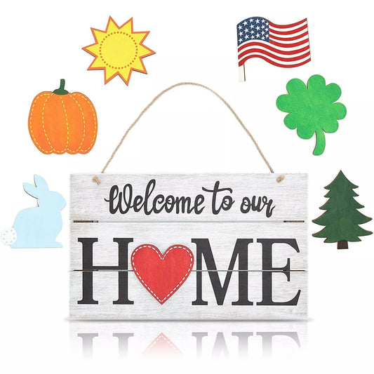 8-Piece Interchangeable Welcome Home Sign