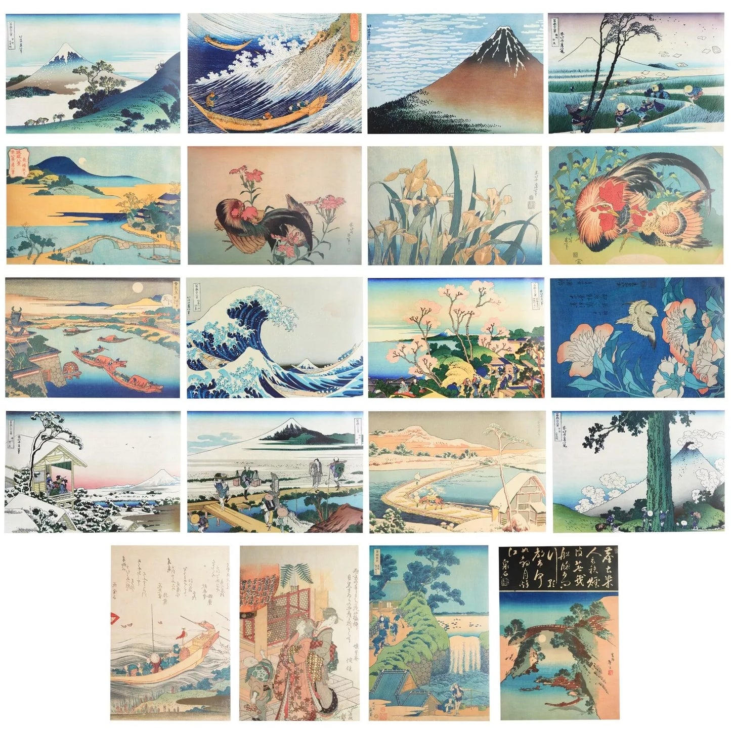 20x Katsushika Hokusai The Great Wave Posters for Home Office Décor 13 x 19"