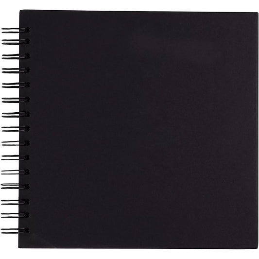 Black Hardcover Scrapbook Blank Wedding Guest Book Photo Album, 40 Sheets, 8x8"