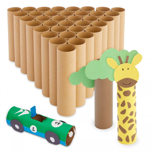 36-Pack Brown Cardboard Tubes for Crafts, 1.6 x 5.9 in