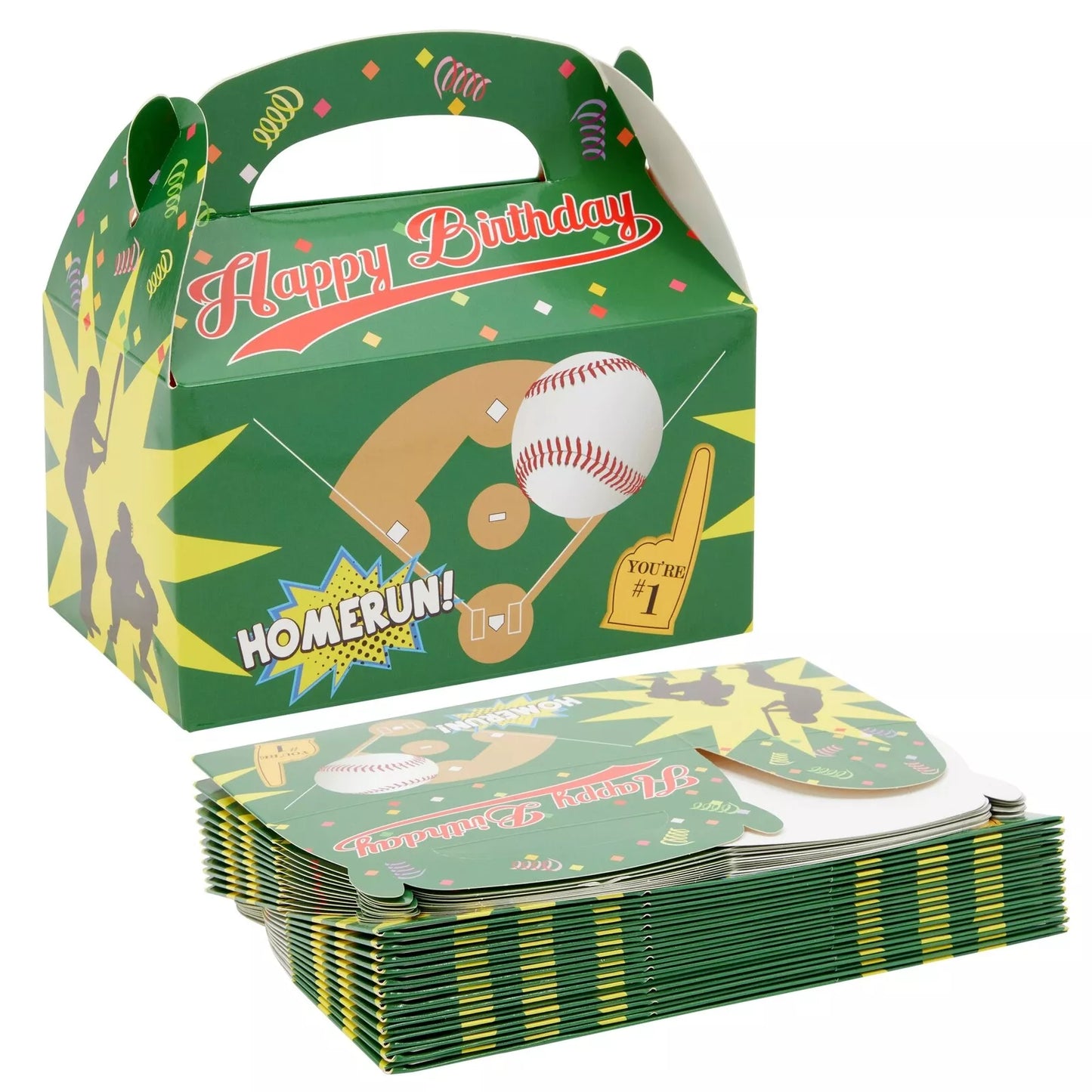 24 Pack Baseball Treat Boxes - 6 x 3 x 4 in, for Sports Party Decorations