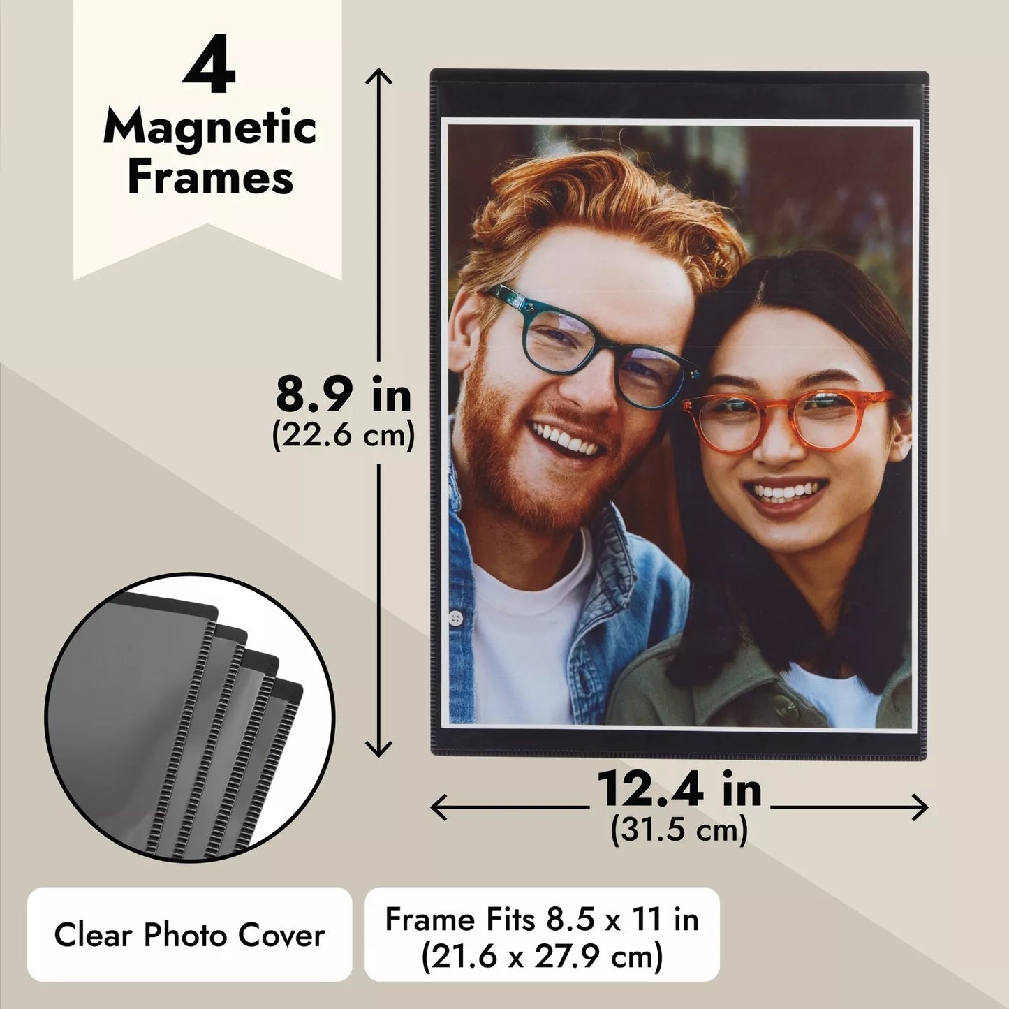 4-Pack Black Magnetic Picture Frames