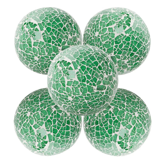 5-Pack 3-Inch Glass Orbs, Decorative Balls