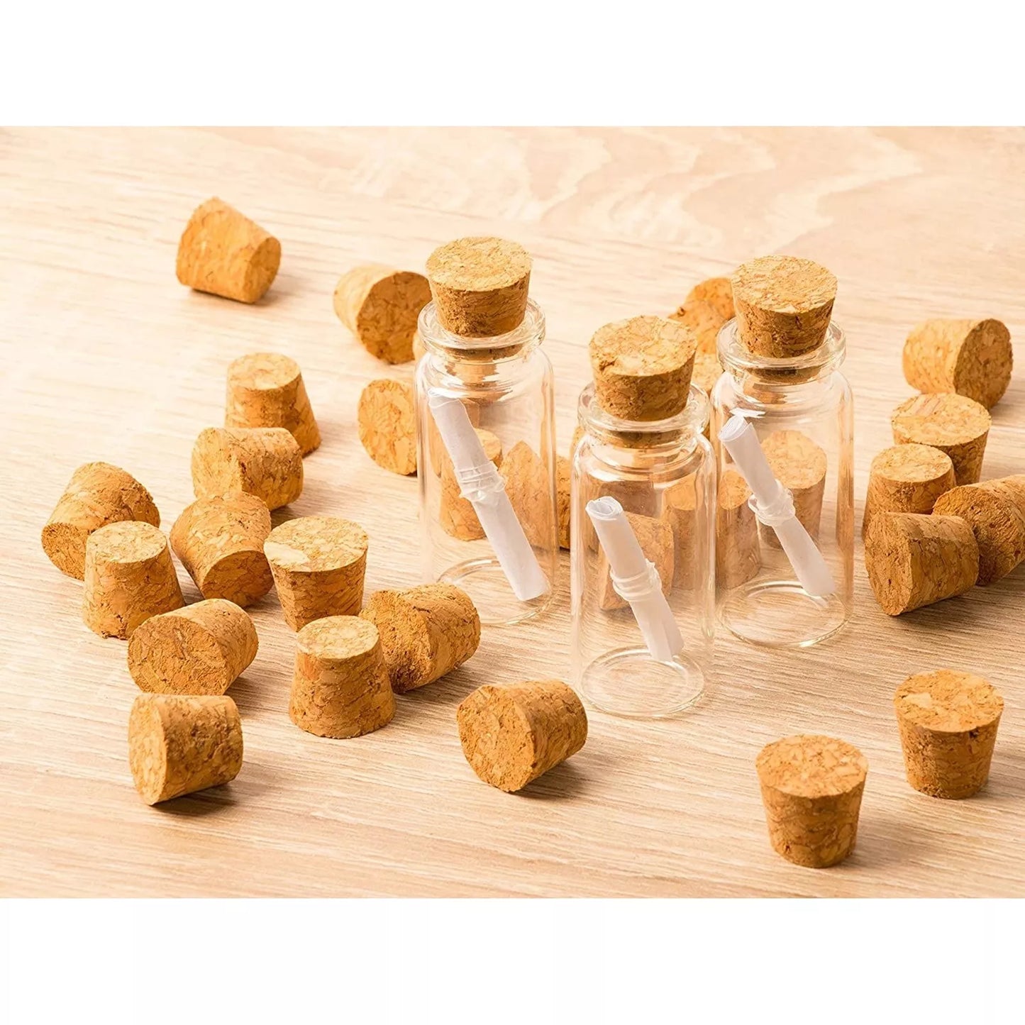 100x Small Mini Cork Stoppers Tapered Bottle Plugs