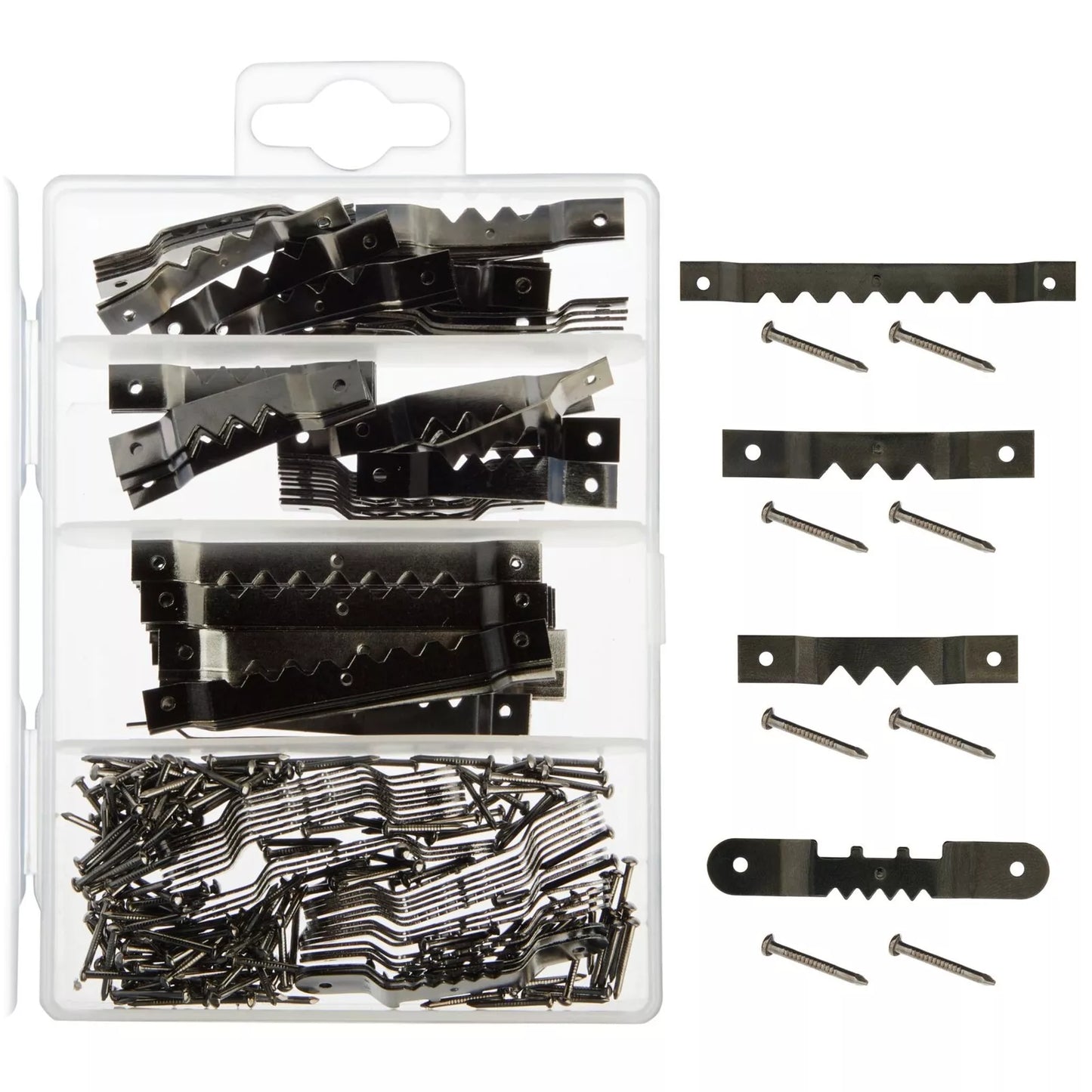 100-Pack Serrated Picture Hangers with 200 Nails