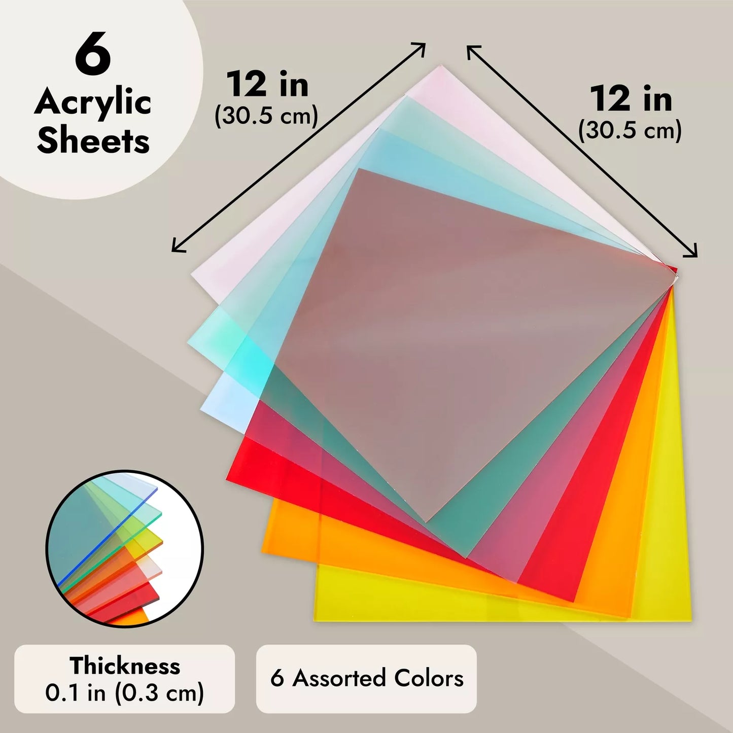 6-Pack Colored Acrylic Sheets