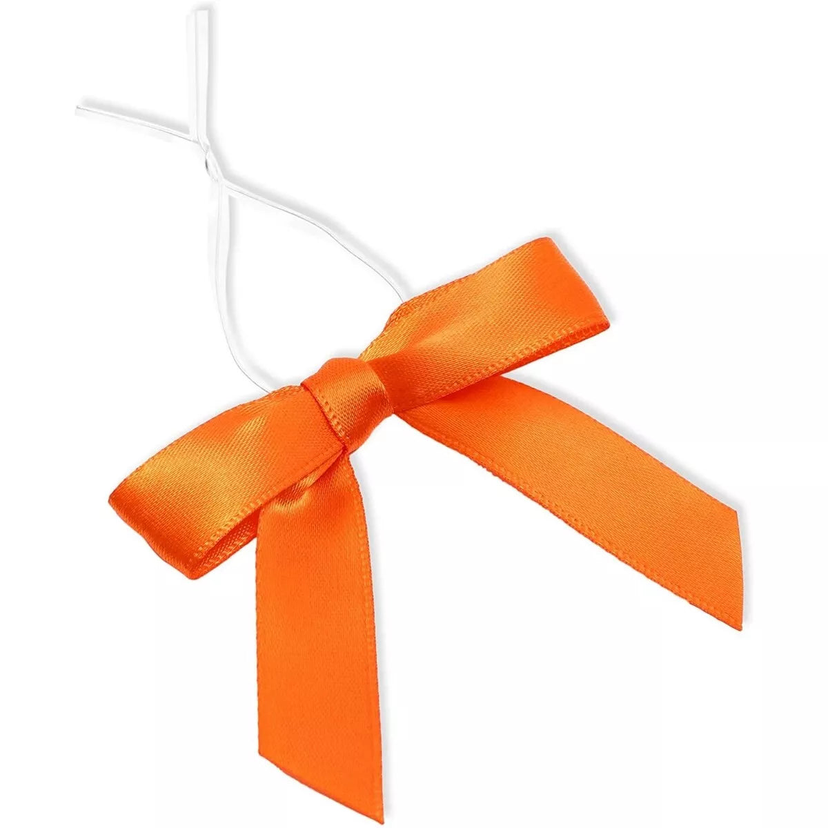 100 Pack Orange Satin Bows - 3 in, for Treat Bags, Crafts, Cake Pops